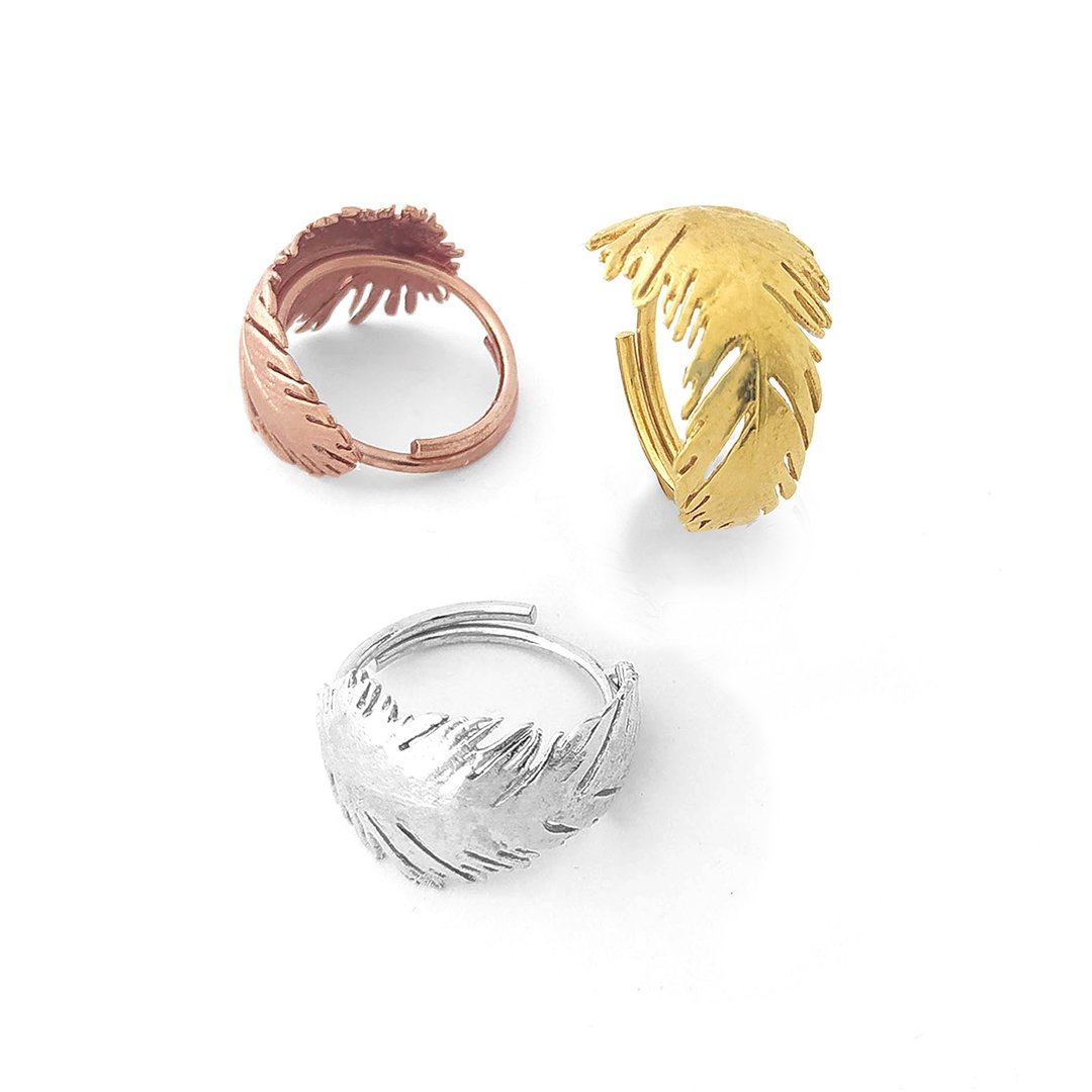 【雙11折扣】Feather Ring  Adjustable Ring - 戒指 - 其他金属 