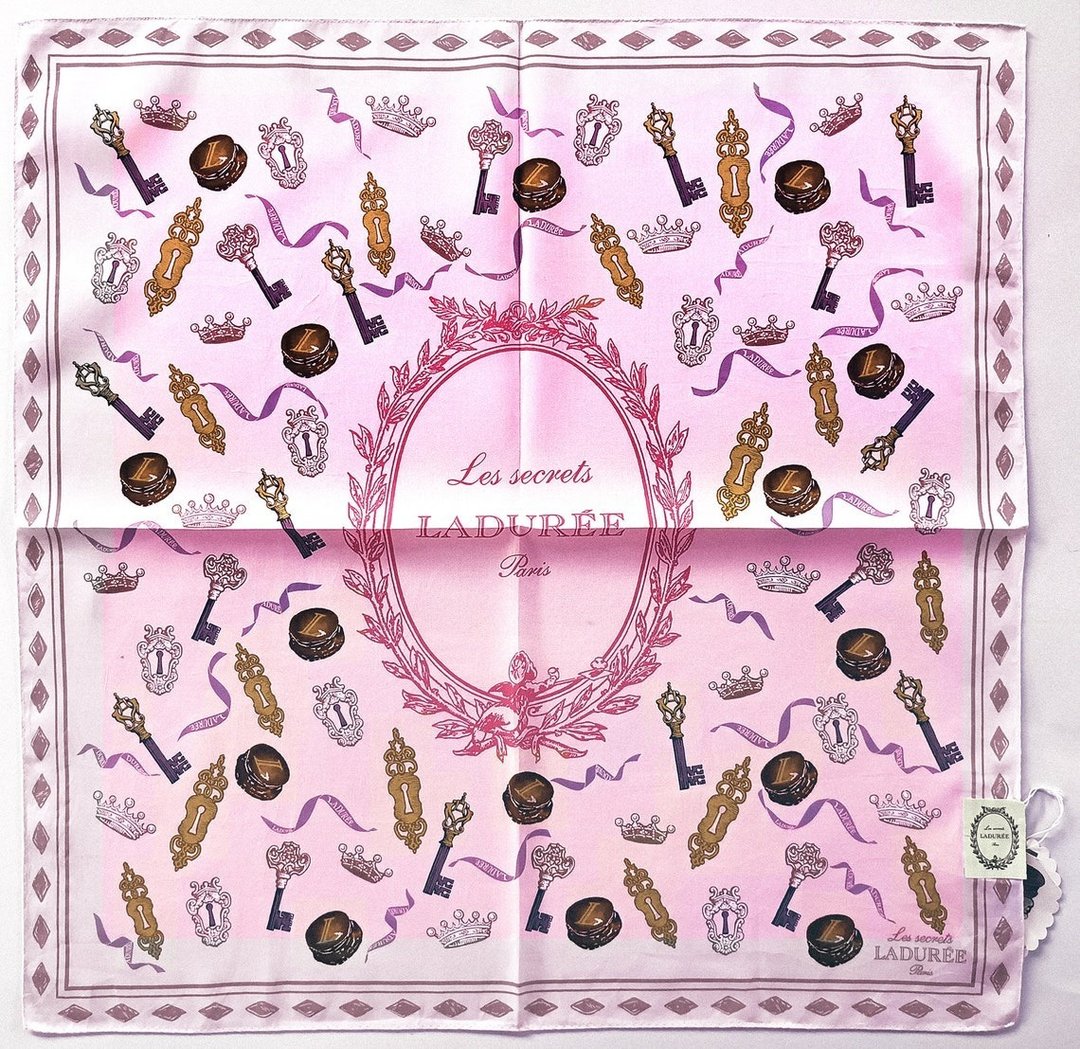 Les Secrets Laduree Paris 古董丝巾 - Chérie 系列 (23 英寸) - 丝巾 - 棉 粉红色