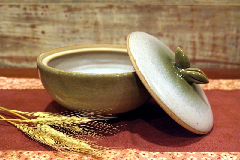 绿白釉 | 手工盖碗 - 碗 - 陶 绿色