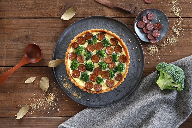 [ 义式腊肠青花椰咸派 ]Salami ＆ broccoli Quiche  八寸 - 咸派/甜派 - 新鲜食材 透明