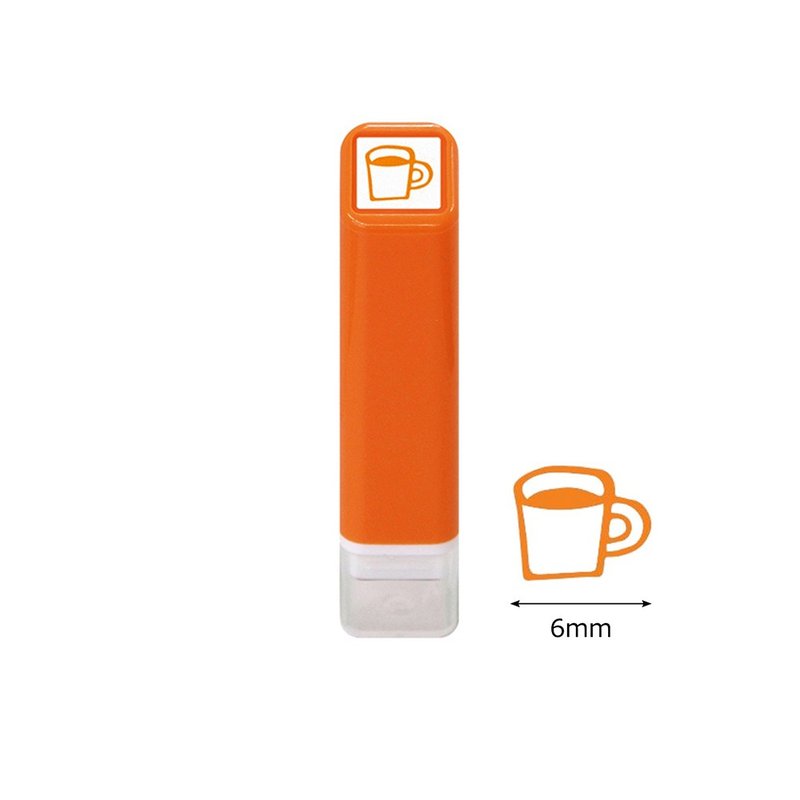 【KODOMO NO KAO】手帐用迷你浸透印 橘色 咖啡 - 印章/印台 - 塑料 橘色