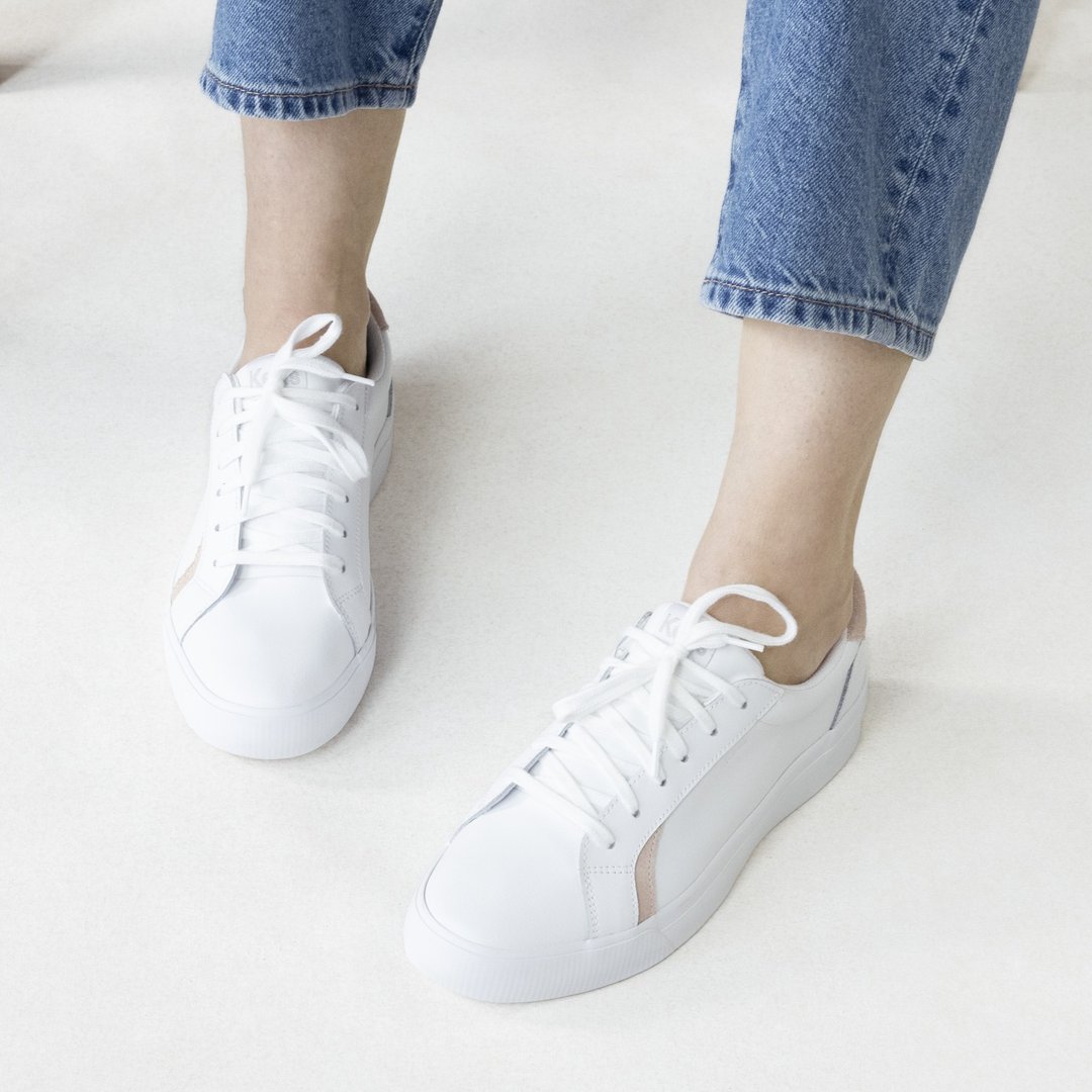 Keds PURSUIT LEATHER 经典绑带皮革休闲鞋 小白鞋 WH67809 - 女款休闲鞋 - 真皮 