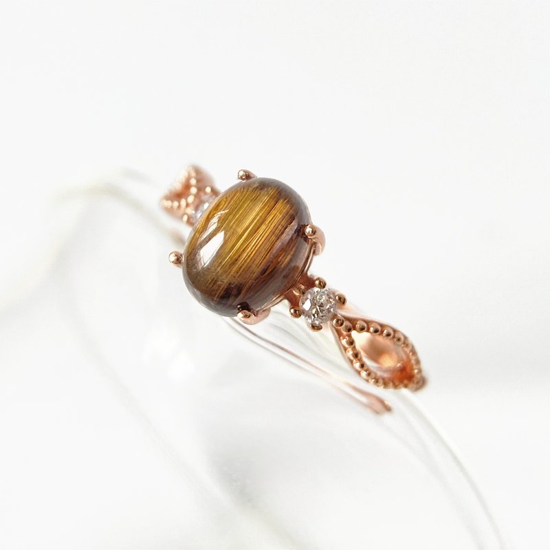 2件85折 | 巴西铜钛晶纯银戒指 (猫眼效应) - 戒指 - 纯银 