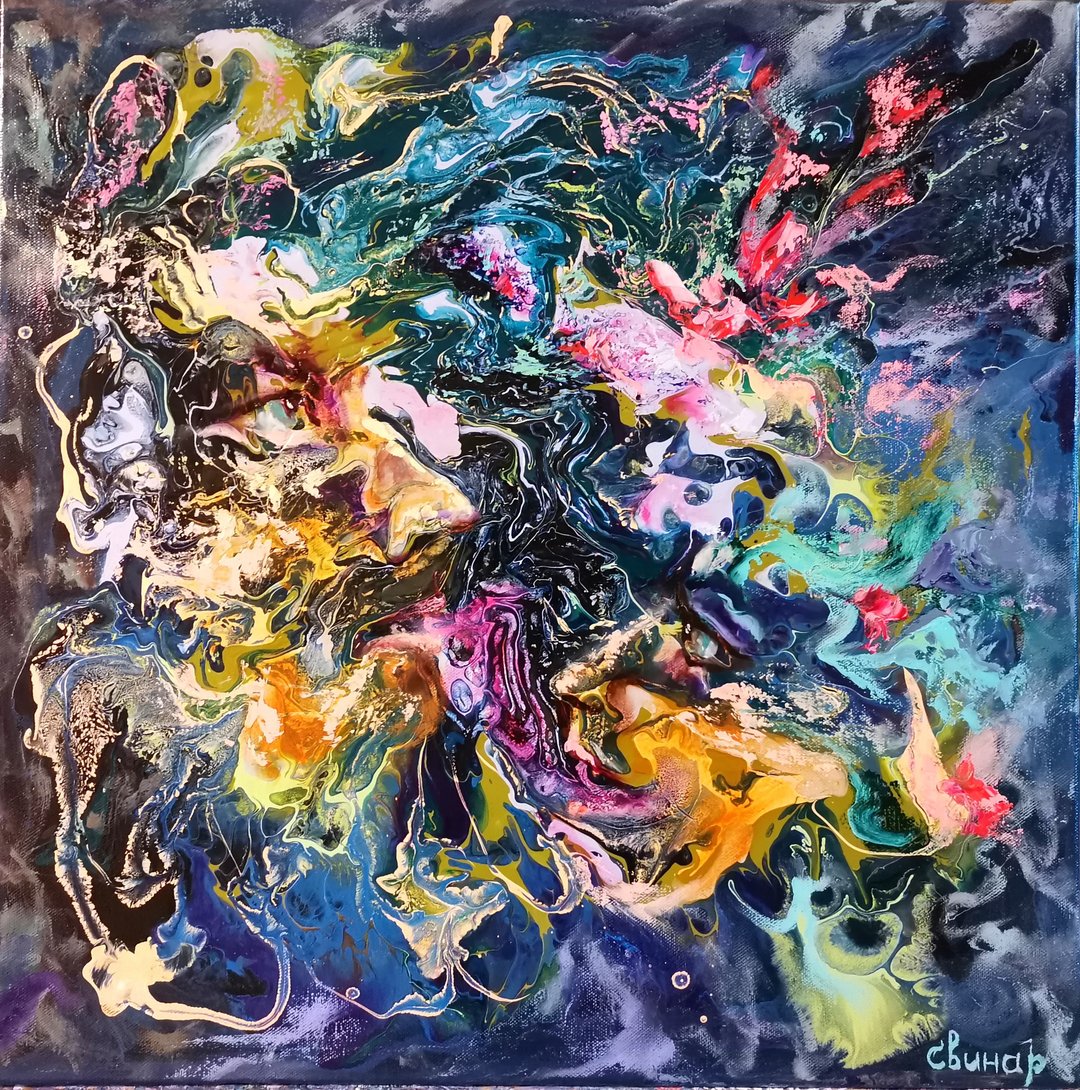 Abstract Oil Painting Art Original Canvas Spring Love Girl Man Svinar Oksana - 其他 - 其他材质 多色