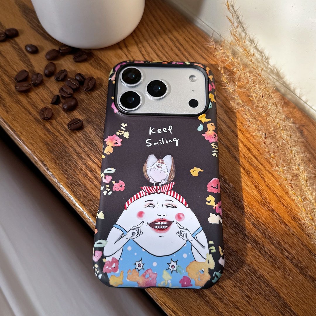 【MagSafe 磁吸手机殻】Keep Smiling - iPhone 15-17 双层手机壳 - 手机壳/手机套 - 塑料 黑色