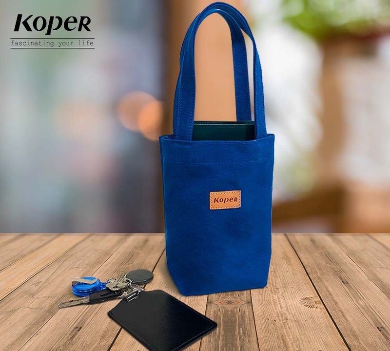 【不平帆】简约 质感 帆布小提袋-海军蓝(MIT台湾制造) - 手提包/手提袋 - 棉．麻 蓝色