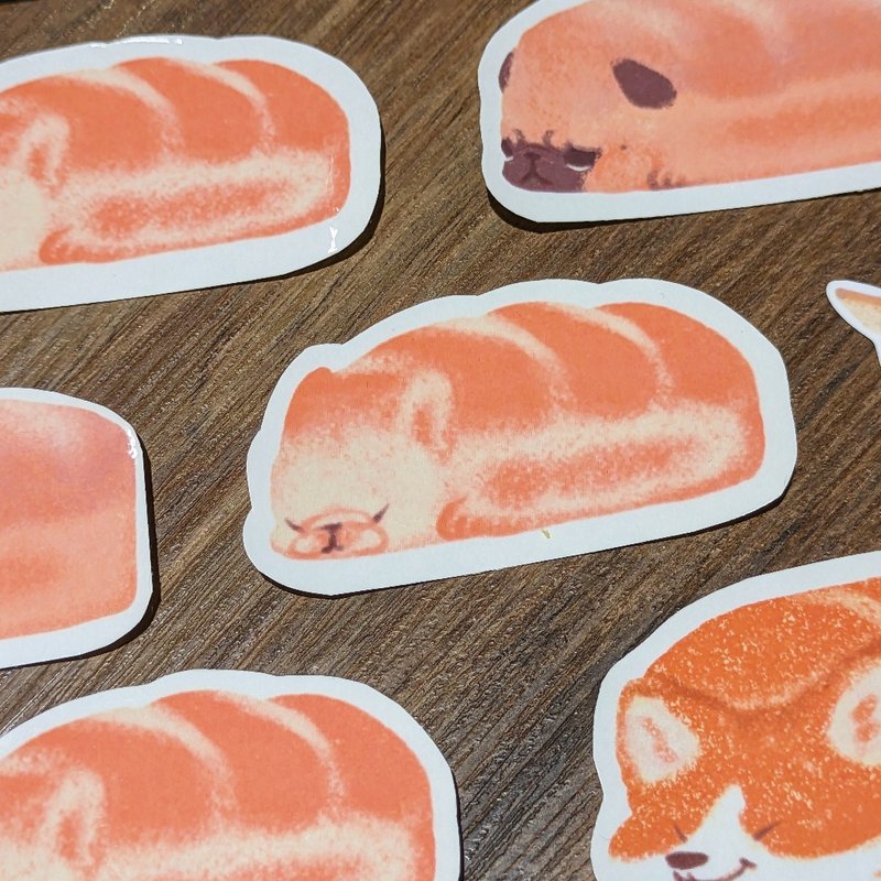 吐司狗朋友 手帐贴纸 法斗 巴哥 柯基 吉娃娃 - 贴纸 - 纸 橘色