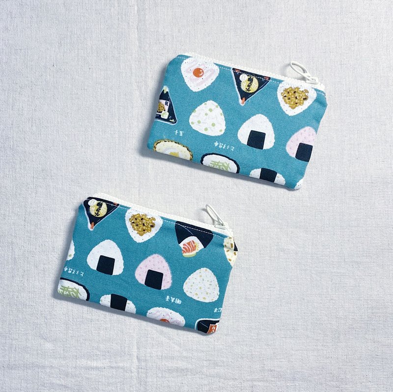 现货可爱饭团零钱包 - 零钱包 - 棉．麻 蓝色