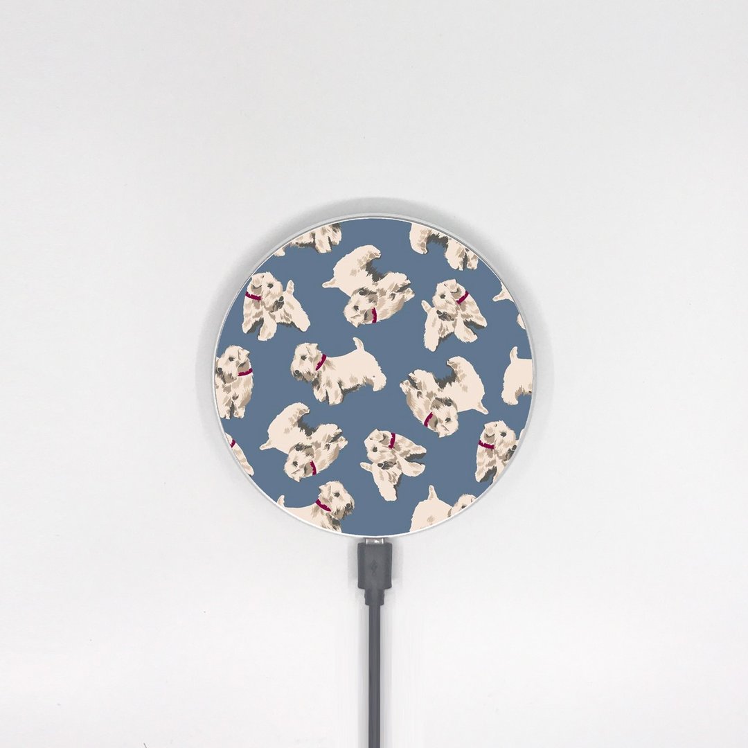 【香港制造】可爱小狗10W手机Qi无线充电板 Wireless Charger 008 - 手机充电及周边 - 其他材质 蓝色