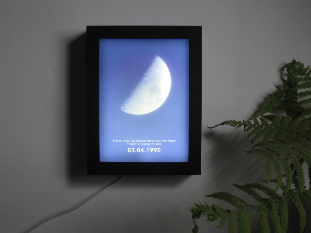 给爸爸妈妈的礼物 定制月亮小夜灯 纪念美好的夜 可调光陪伴入眠 - 灯具/灯饰 - 纸 蓝色