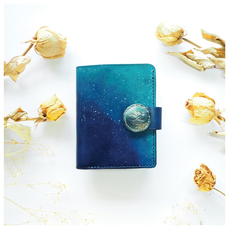 皮革短夹 点点星空款 深蓝色 - 皮夹/钱包 - 真皮 蓝色