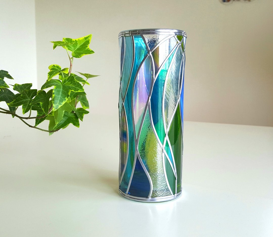 Order GlassArt Glass Vase 　Cenote - 花瓶/陶器 - 玻璃 蓝色