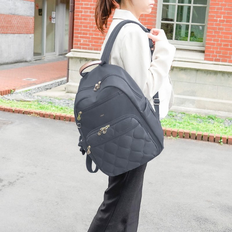 必BUY葫芦纹旅行后背包(大款)23336莫兰迪灰 - 后背包/双肩包 - 尼龙 灰色