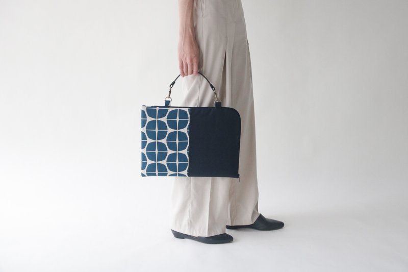 13寸笔电包-升级版 ( 4色 ) - 电脑包 - 棉．麻 蓝色