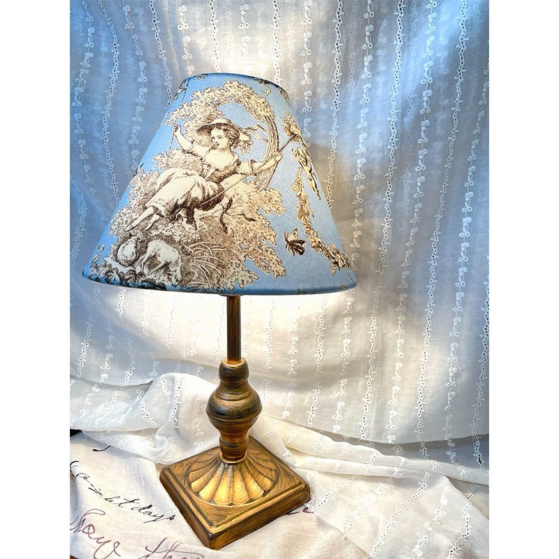 【限定商品】荡秋千的少女台灯座 欧式布盒 - 灯具/灯饰 - 棉．麻 蓝色