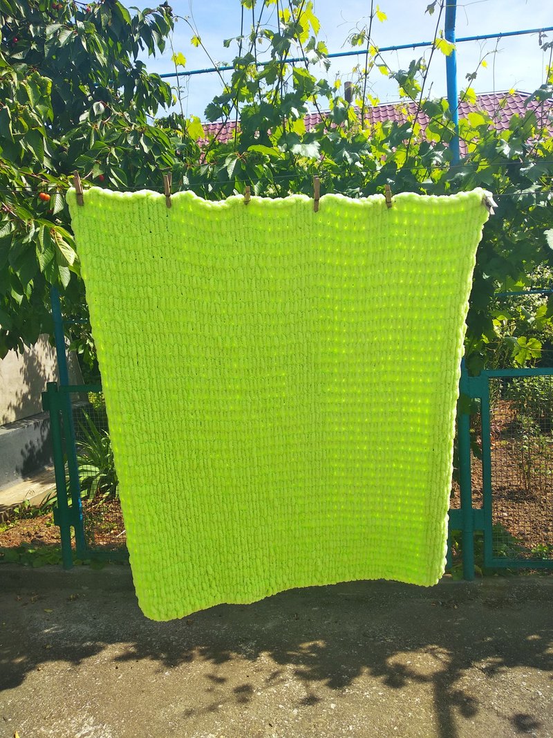 手工浅绿色婴儿毯 - 被子/毛毯 - 其他材质 绿色