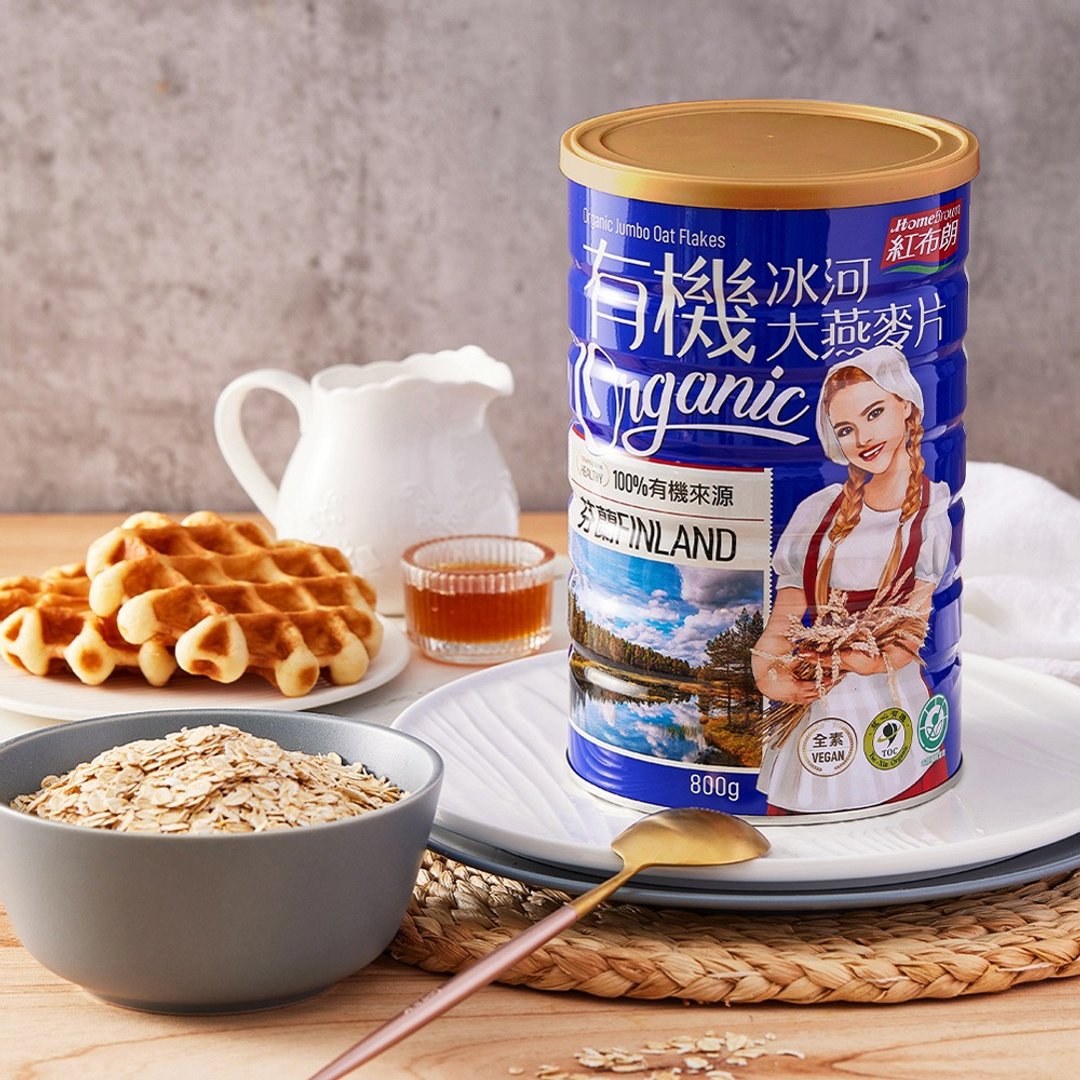 【买一送一】红布朗 有机冰河大燕麦片(800g/罐)-共2罐 早餐麦片 - 谷物麦片 - 其他金属 