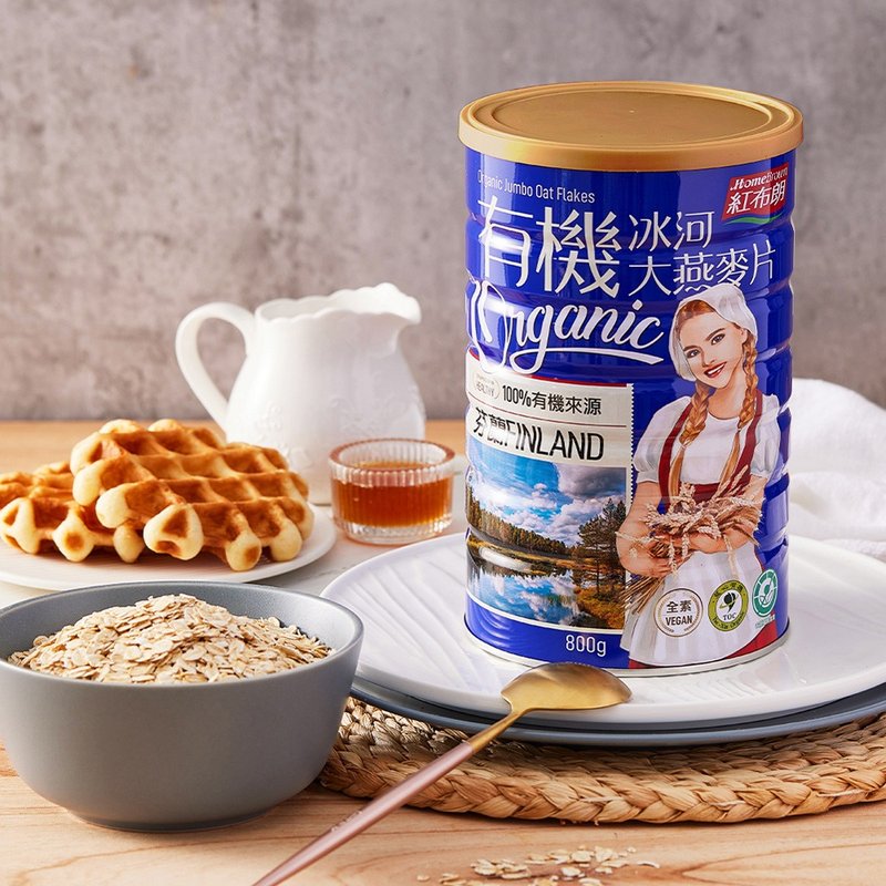 【买一送一】红布朗 有机冰河大燕麦片(800g/罐)-共2罐 早餐麦片 - 谷物麦片 - 其他金属 