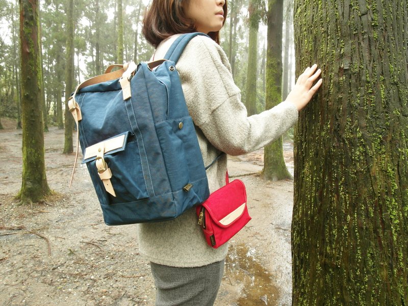 DYDASH【大啧啧包】+【随身散步包】惊喜组合。 3way包(大安口蓝+散步包) - 后背包/双肩包 - 真皮 