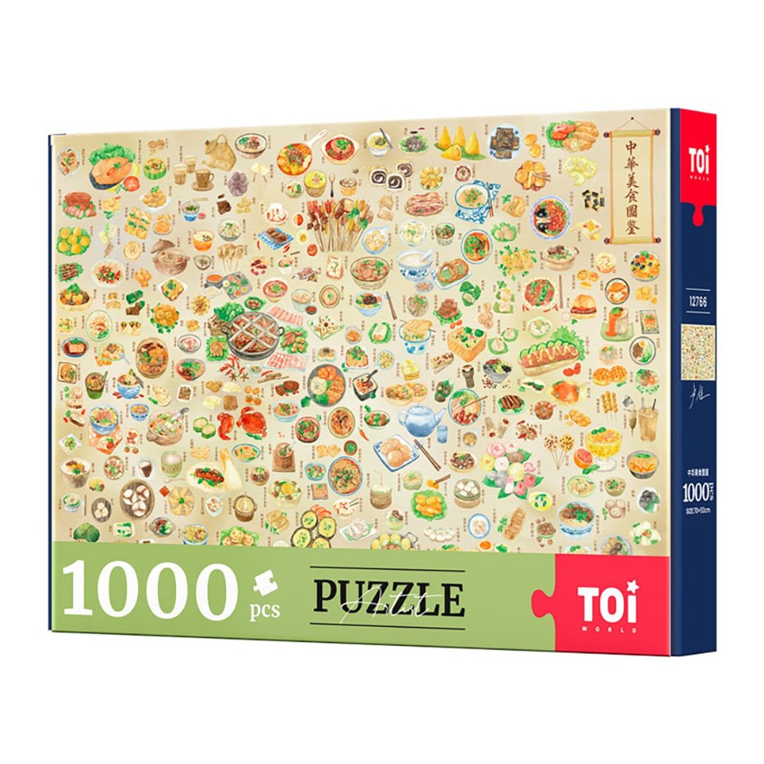 TOi图益 【中华美食图鉴】拼图1000片 DIY插画桌游母亲节礼物 - 拼图 - 纸 