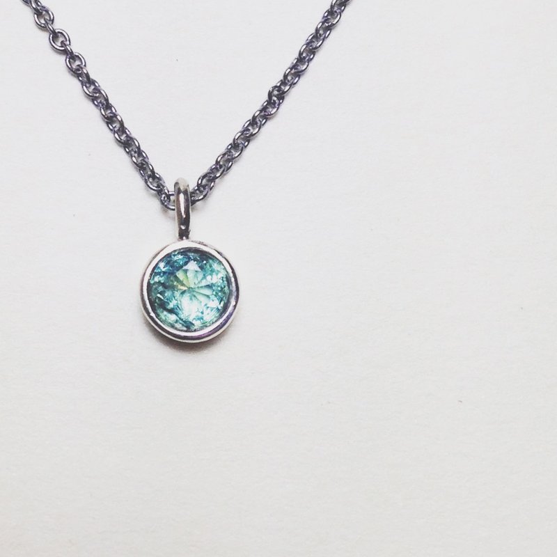 磷灰石包镶银链 - 项链 - 纸 蓝色