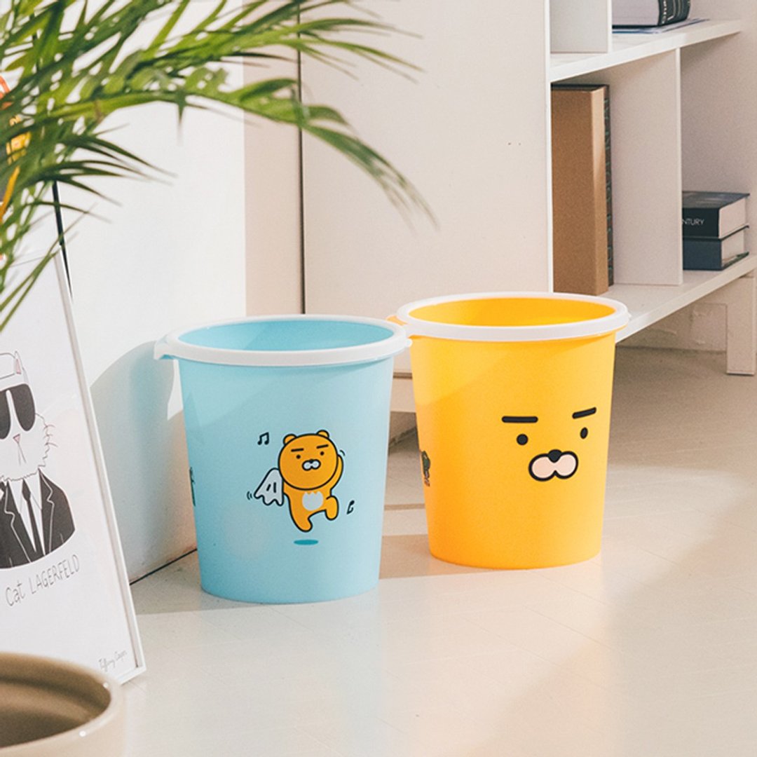 Kakao Friends垃圾桶-正版授权 压圈设计 Ryan莱恩 收纳篮 收纳盒 - 垃圾桶 - 塑料 多色