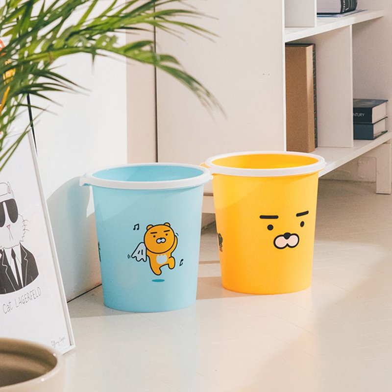 Kakao Friends垃圾桶-正版授权 压圈设计 Ryan莱恩 收纳篮 收纳盒 - 垃圾桶 - 塑料 多色