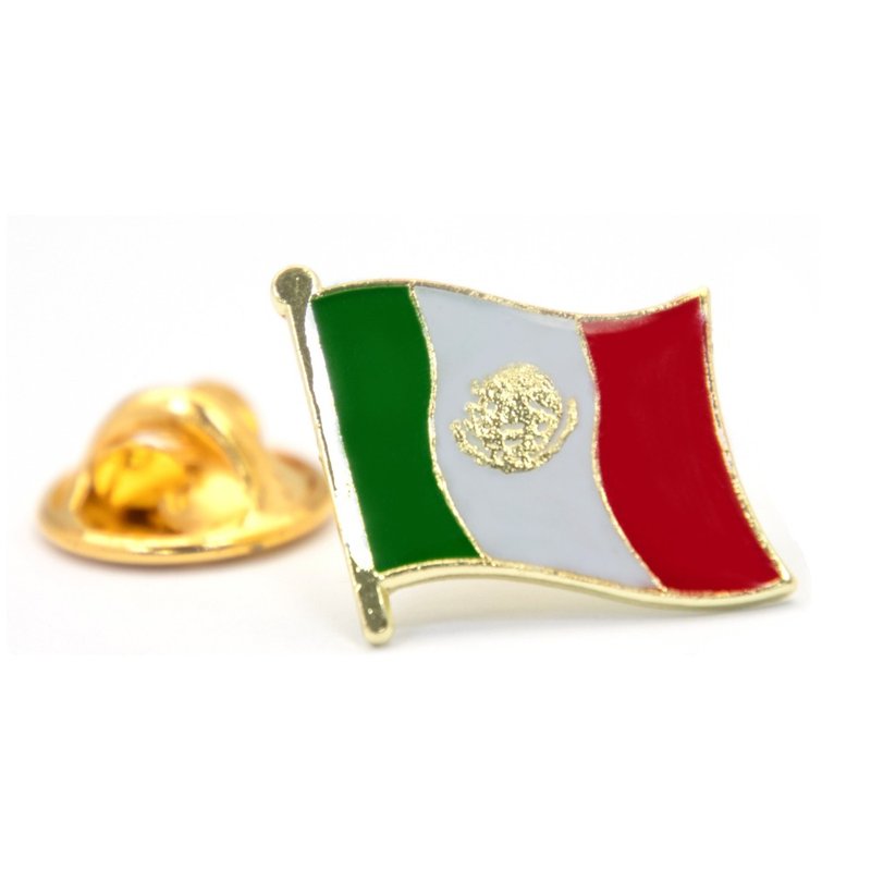 Mexico 墨西哥国旗 纪念配饰 金属胸针 纪念别针 国旗饰品 金属 - 胸针 - 其他材质 多色