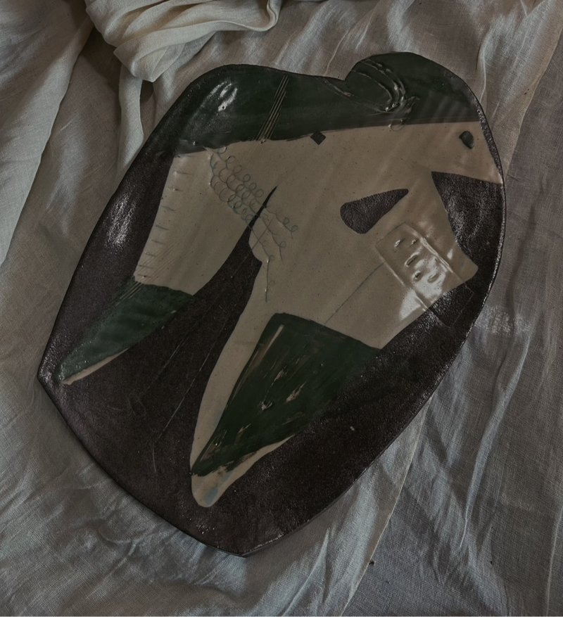 鸽子和天使 陶盘 - 盘子/餐盘/盘架 - 陶 