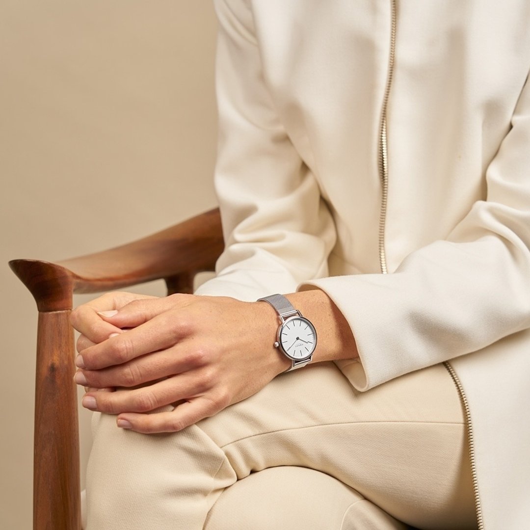OBAKU 城市探索淑女时尚腕表-白钢款-V248LXCIMC-32mm - 女表 - 不锈钢 白色