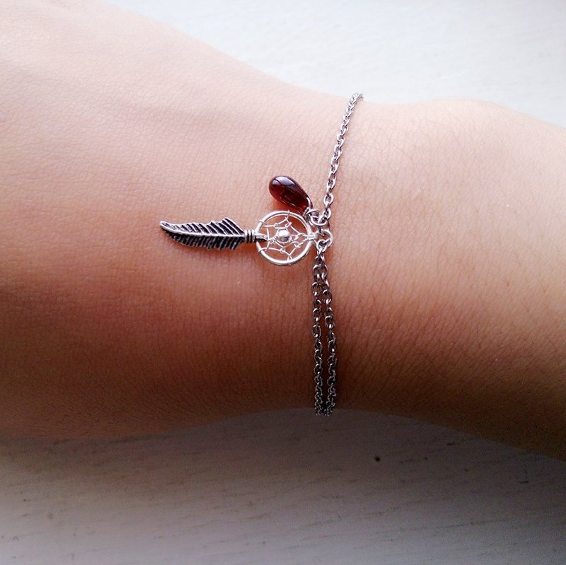 捕梦网红石榴手链 - 手链/手环 - 宝石 红色
