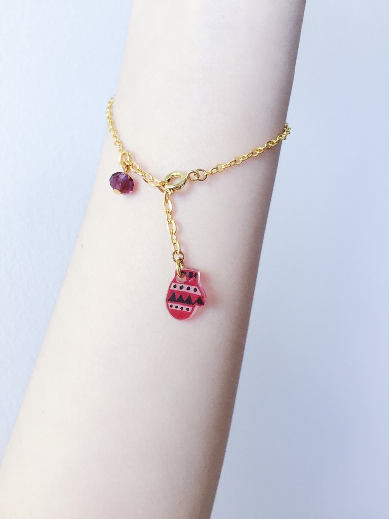 圣诞手套手环 / 手绘 / 手作手环 - 手链/手环 - 塑料 红色