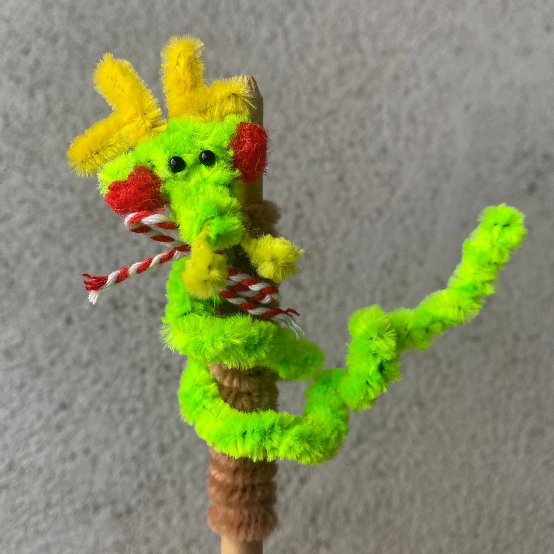 龙年行大运5cm-毛根扭扭棒手作 - 玩偶/公仔 - 其他材质 绿色