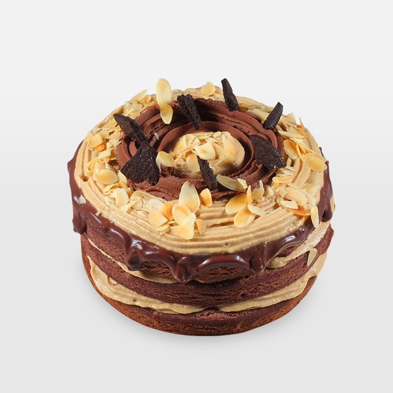 <巧思嗑系列>焦糖巧克力坚果云 7寸蛋糕 - 咸派/甜派 - 新鲜食材 咖啡色