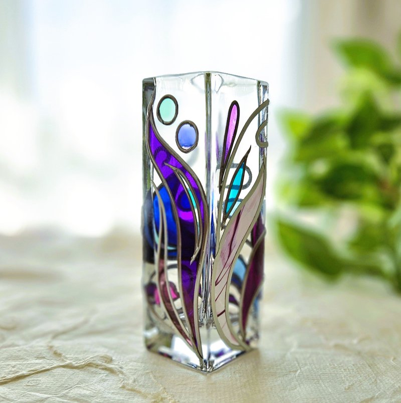 大和祈祷紫色净化玻璃花瓶 - 花瓶/陶器 - 玻璃 紫色