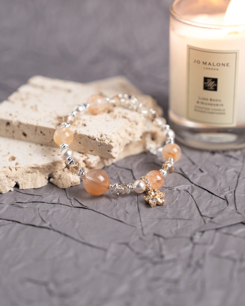 胶花 x 兔毛水晶设计款水晶手串 - 手链/手环 - 水晶 