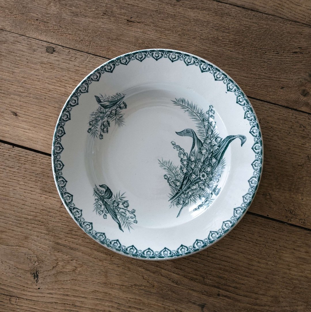 暗晶绿汤皿 直径22cm - 盘子/餐盘/盘架 - 陶 