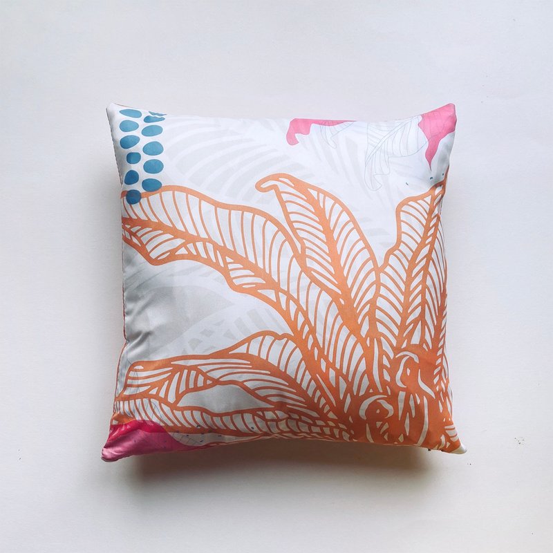 蕨类柔软抱枕2.0-南洋山苏花 | 礼物 靠枕 午睡枕 靠垫 客厅 沙发 - 枕头/抱枕 - 其他人造纤维 橘色