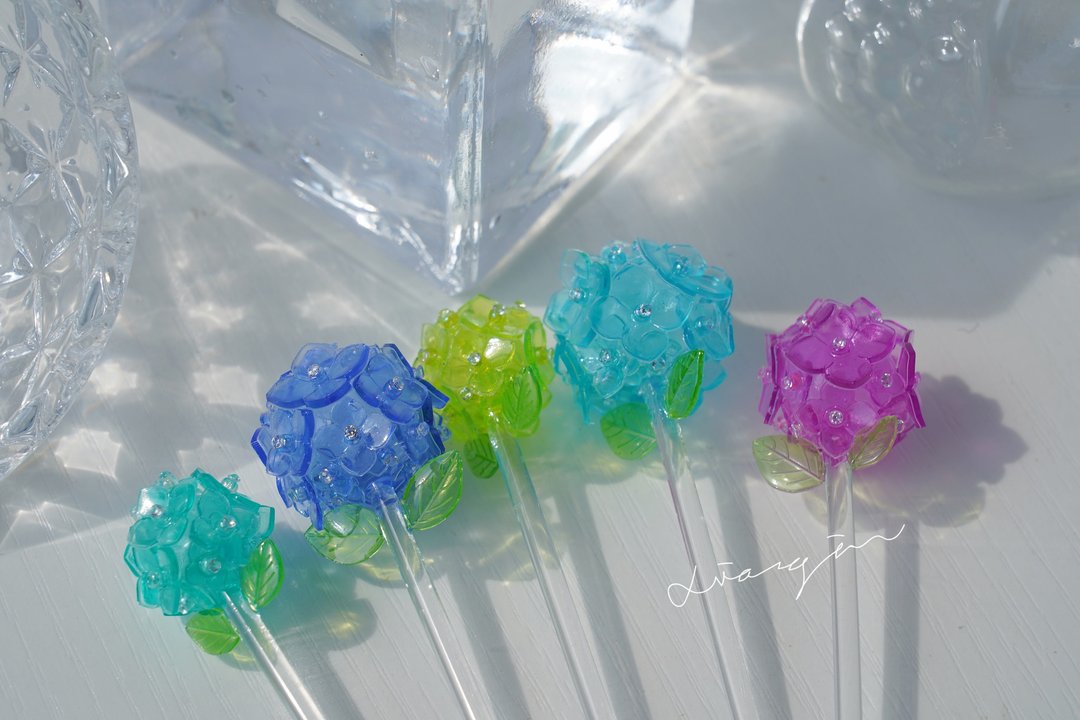 绣球花棒-装饰花|小龟手工-2020年限定色-海洋系列 - 摆饰 - 树脂 多色