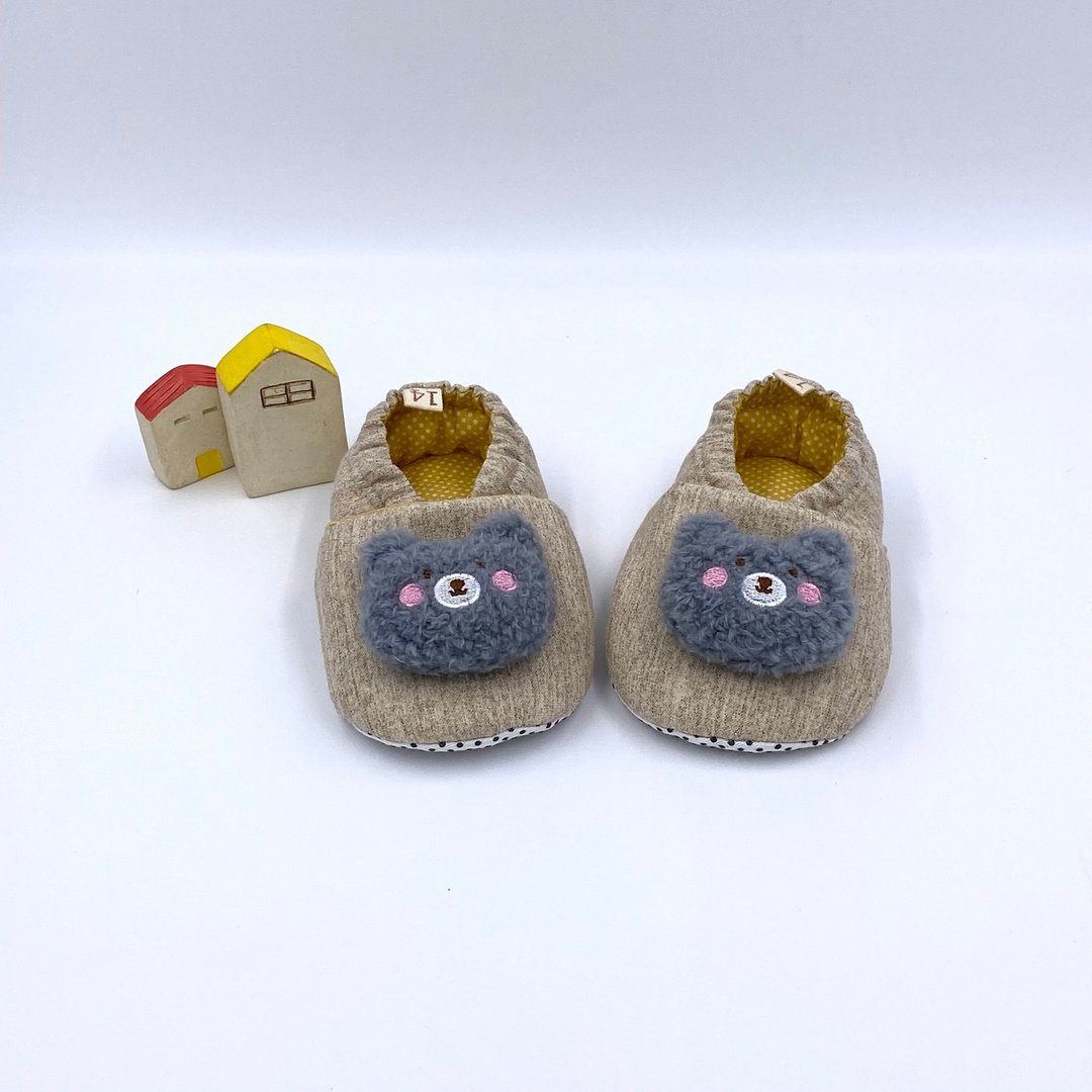 灰熊迷你偶造型鞋 - 婴儿鞋 - 棉 灰色
