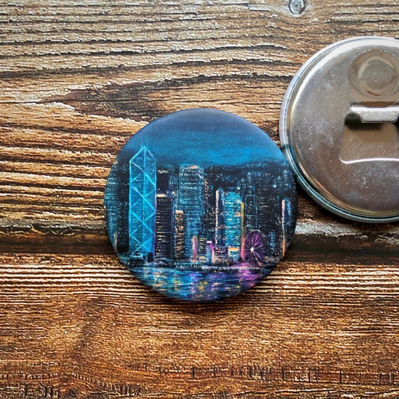 磁石贴开瓶器-维多利亚港的夜 - 冰箱贴/磁贴 - 其他金属 多色