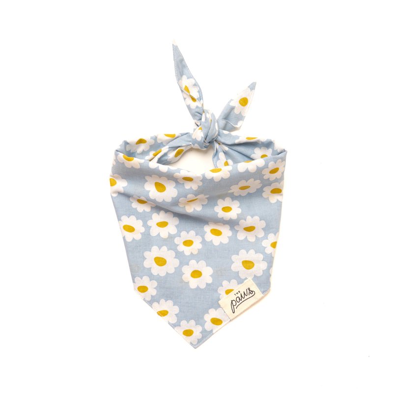 THE PAWS 手工宠物领巾 Blue Daisy Chains - 项圈/牵绳 - 棉 红色