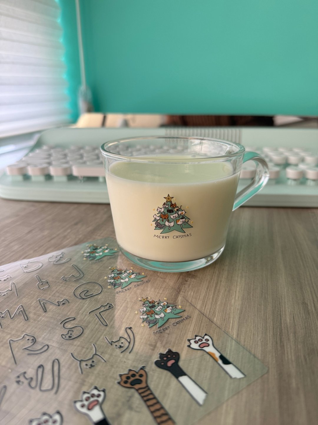 水晶贴纸 圣诞节 交换礼物 手帐 文具 圣诞树 猫 - 贴纸 - 防水材质 多色
