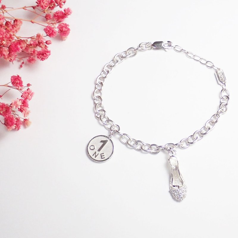 【比法一生】纯银手链—一块走下去 - 手链/手环 - 银 银色