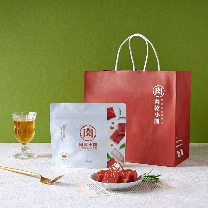原味/辣味 厚片肉干超值3入组 买就送杏仁猪肉 - 肉干/肉松 - 其他材质 红色