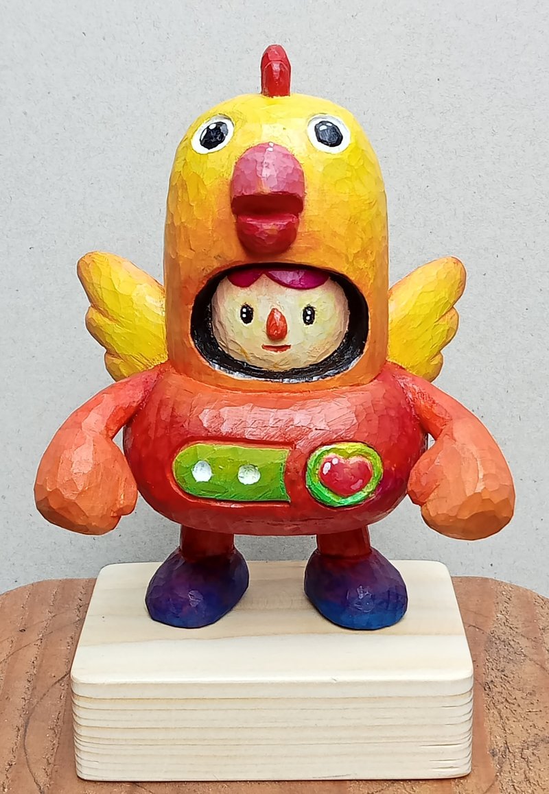 太空船长与小鸡服装 - 摆饰 - 木头 橘色
