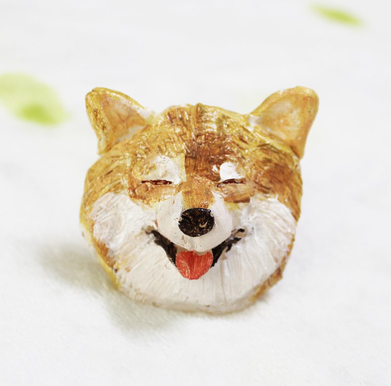 别针系列 -笑咪咪柴柴 柴犬 - 徽章/别针 - 塑料 