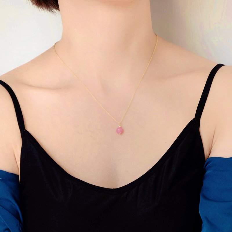 【Self Love系列】红纹石能量水晶项链 桃花姻缘 爱情人缘 定制 - 项链 - 水晶 粉红色
