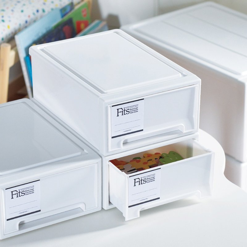 日本天马 Fits MONO纯白系随选18.4宽单层抽屉收纳箱-3入 - 收纳用品 - 塑料 白色