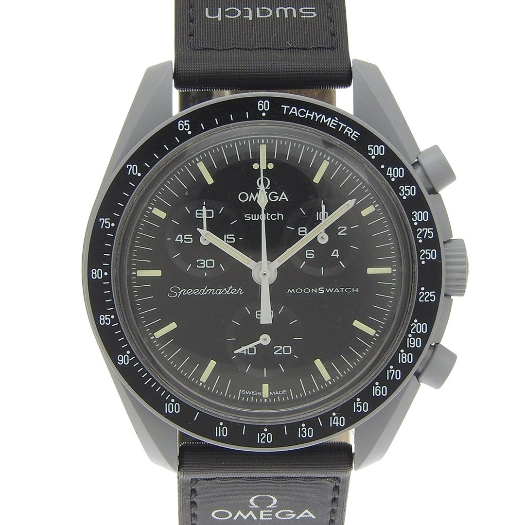【日本直送】OMEGA Mission to the Moon 手表 Swatch × Omega S033M100 陶瓷×尼龙 石英 黑色表盘【二手】 - 女表 - 陶 黑色